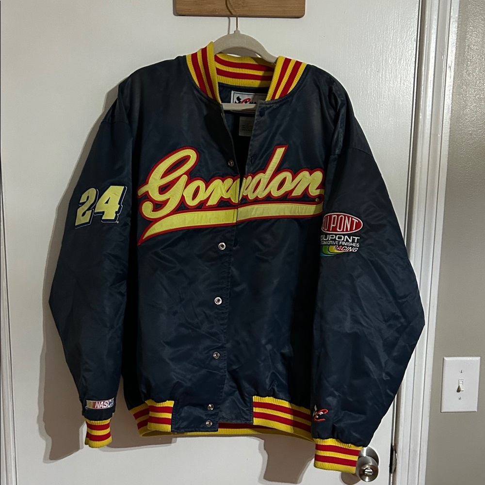 Chase Authentics Navy, Yellow & Red Gordon Racing Bomber Jacket